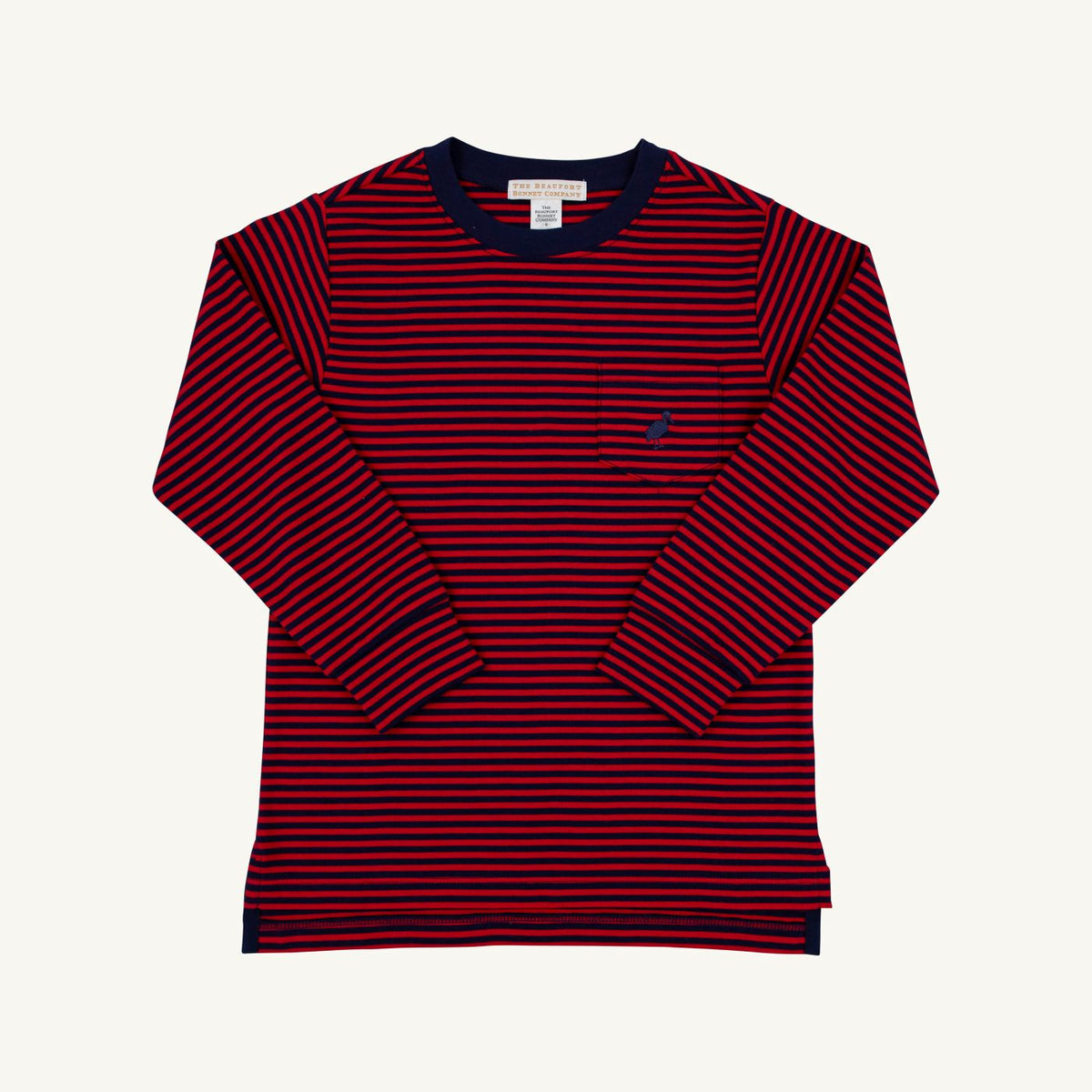 Long Sleeve Carter Crewneck- Richmond Red/Nantucket Navy Stripe/Nantucket Navy