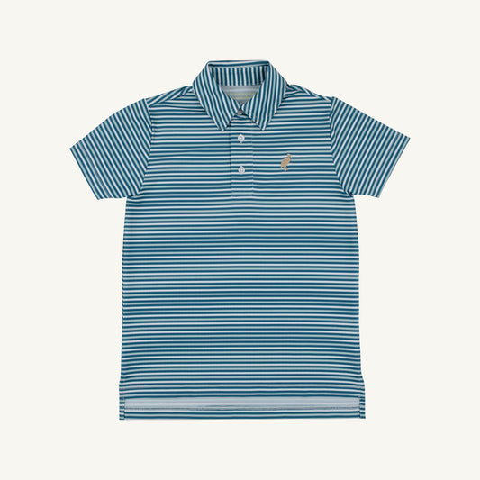 Prepletic Prim and Proper Polo Sumner County Stripe Barnsley Blue/Keenland Khaki