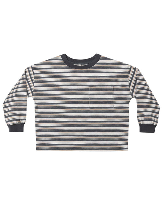 Relaxed Long Sleeve Tee Blue Stripe