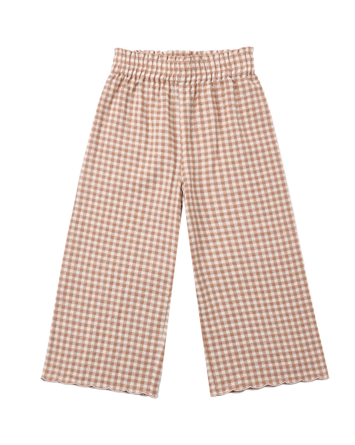 Wide Leg Pant Fawn Gingham