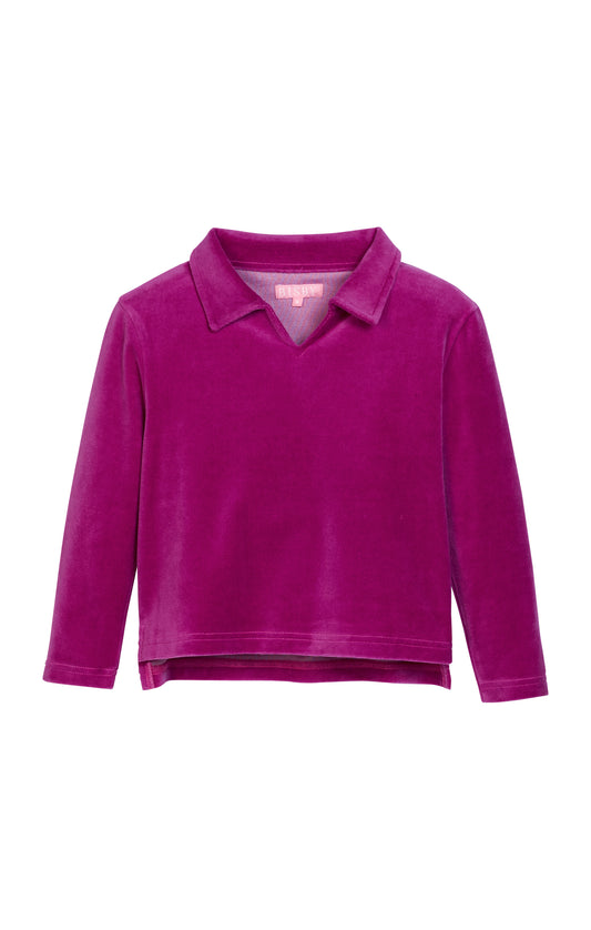 Polo Pullover - Magenta Velour