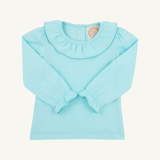 Long Sleeve Ramona Ruffle Shirt - Onesie Edisto Egg Blue