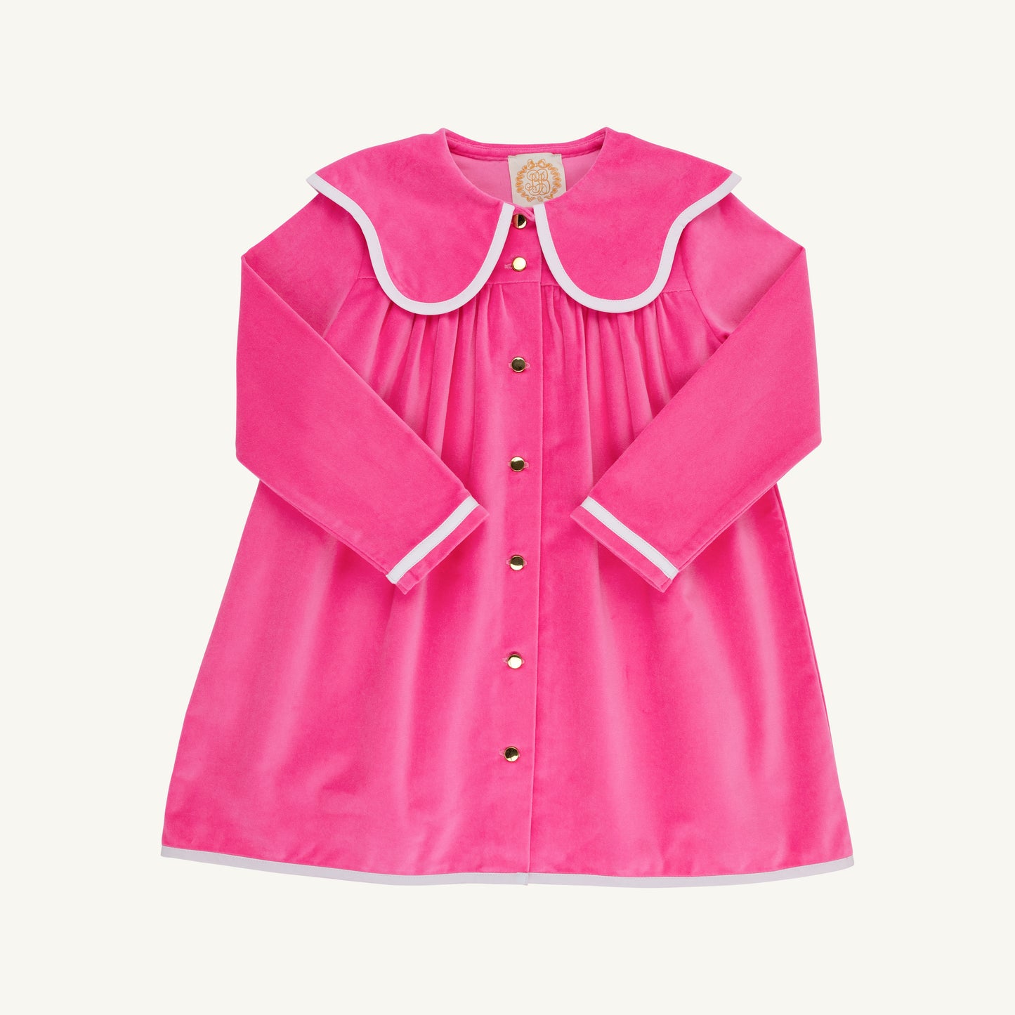 Tabitha's Teacher's Pet Dress Velveteen Winter Park Pink/Worth Ave White
