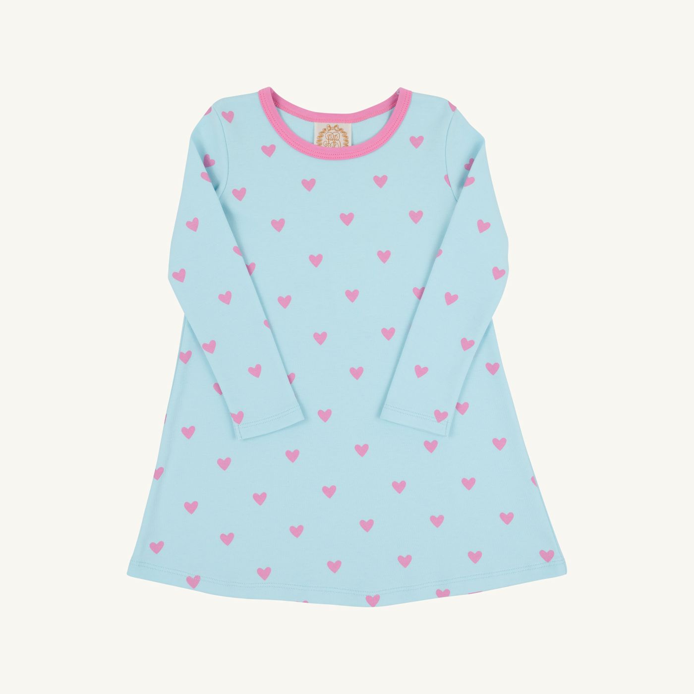 Long Sleeve Polly Play Dress - Heavy Weight Heart Eyes