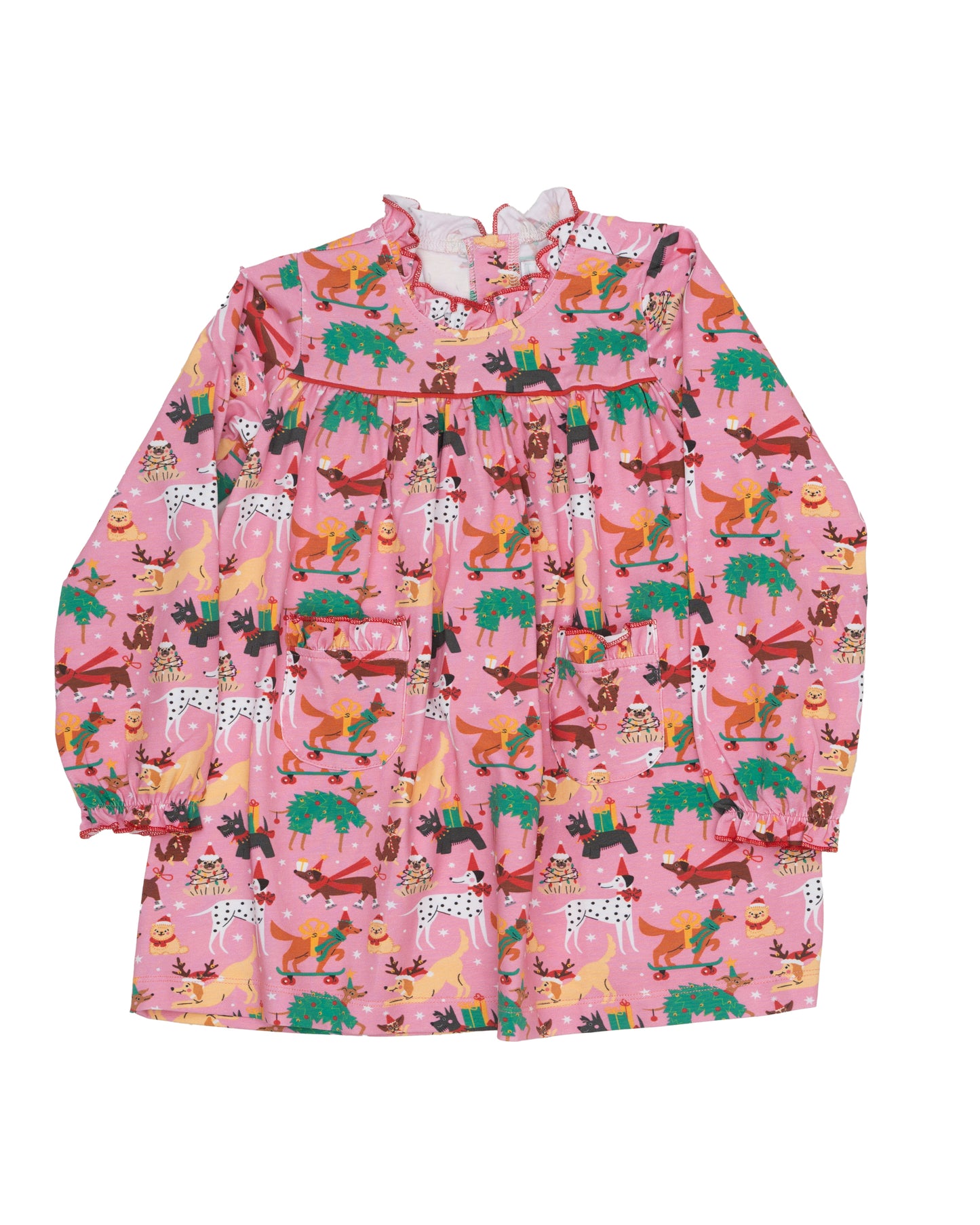 Jacie Jingle Bells Pups Dress