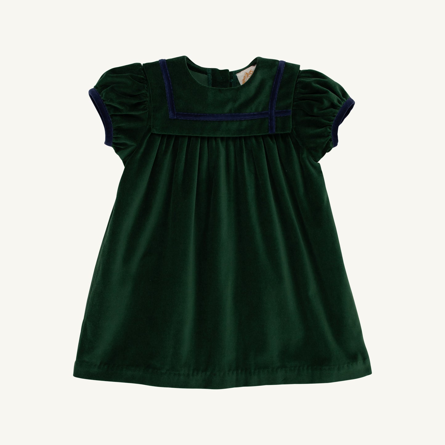Patsy's Party Dress- Velveteen Grier Green/Nantucket Navy