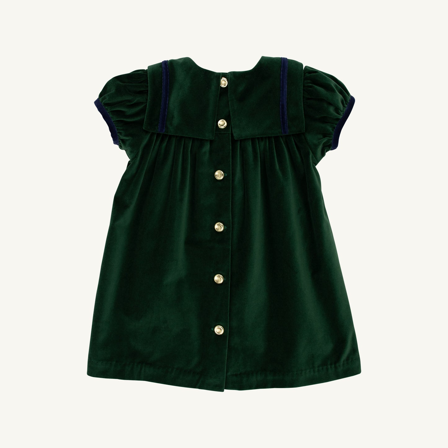 Patsy's Party Dress- Velveteen Grier Green/Nantucket Navy