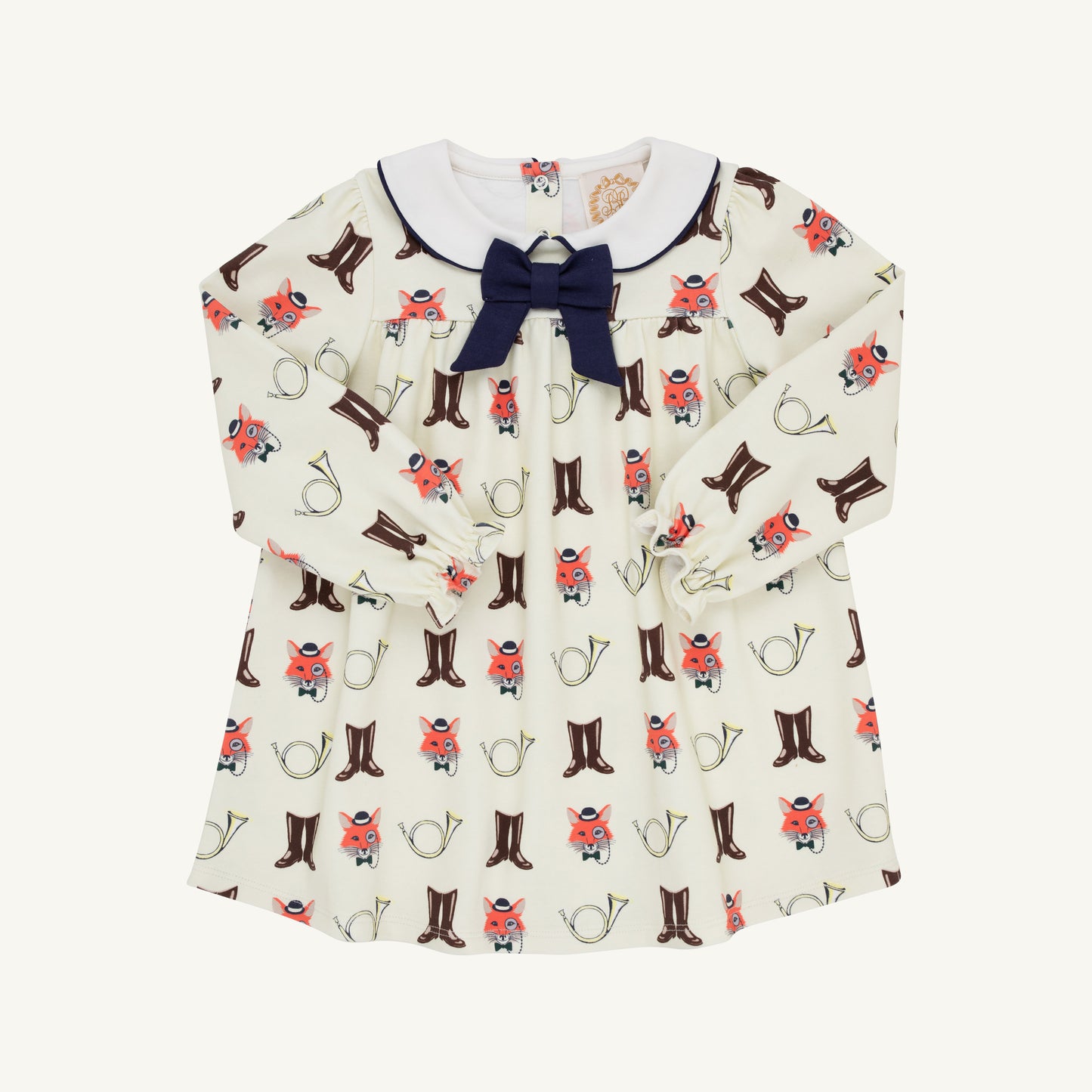 Long Sleeve Banks Bow Dress- Pima Happy Hunting