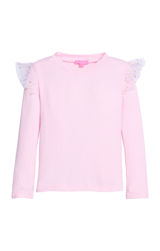 Sadie Tee - Bubblegum & Gold Sparkle Stars