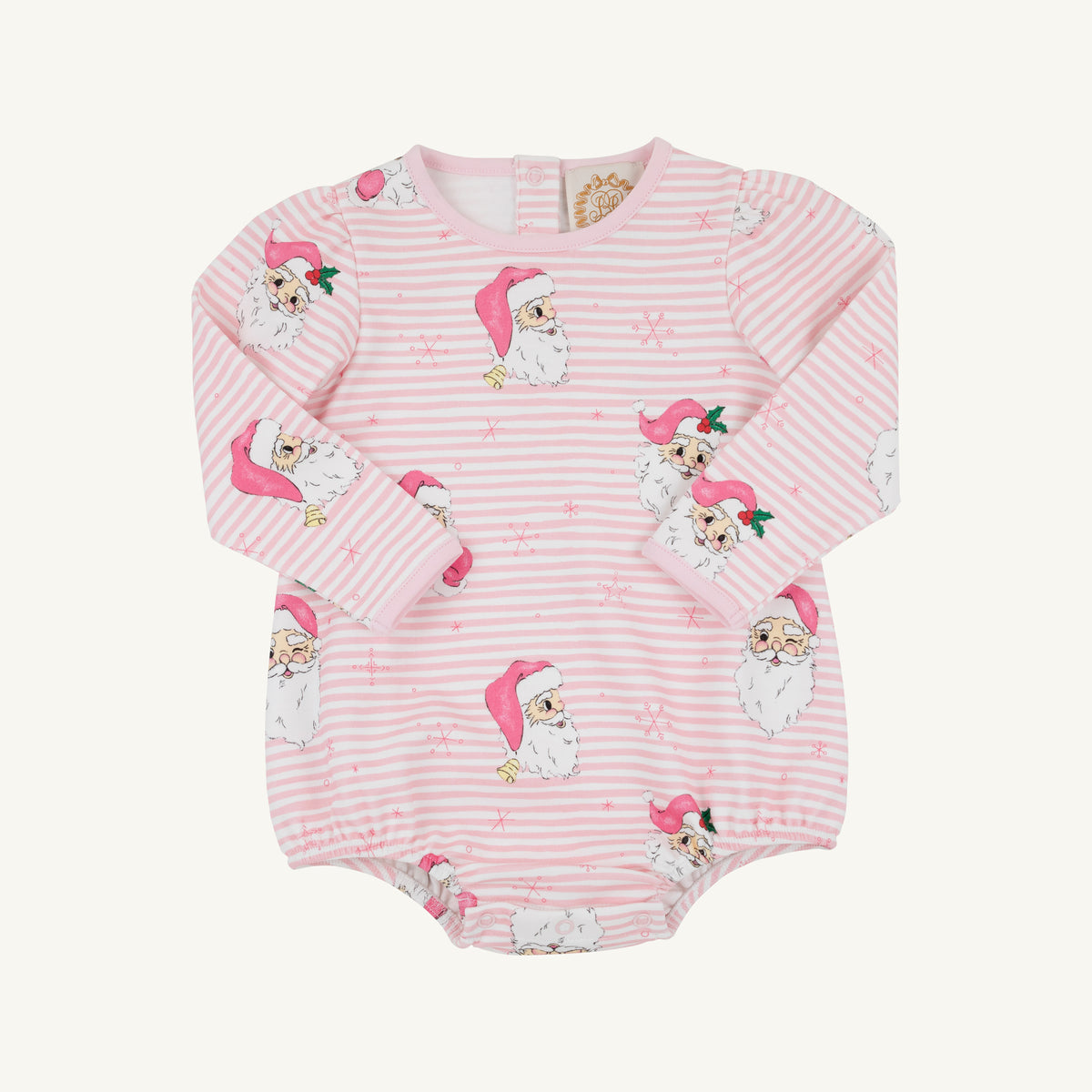 Long Sleeve Penny's Play Bubble Dear Santa Palm Beach Pink Stripe