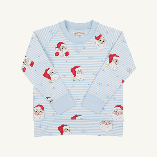 Cassidy Comfy Crewneck Dear Santa/Buckhead Blue Stripe