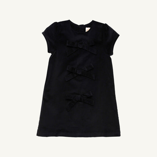 Betts Bow Dress - Velveteen Newport Night