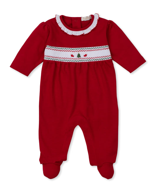 CLB Holiday Medley Footie with Hand Smocking