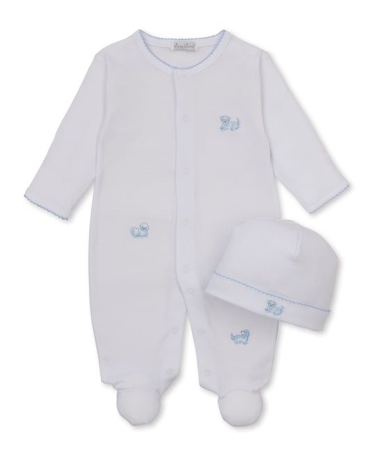 Puppy Paws Footie Hat Set Light Blue