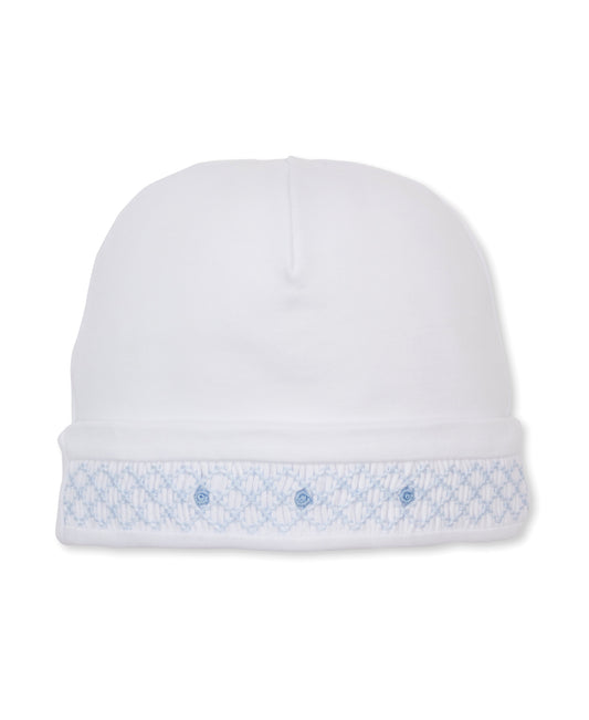 White and Blue Hat with Smocking