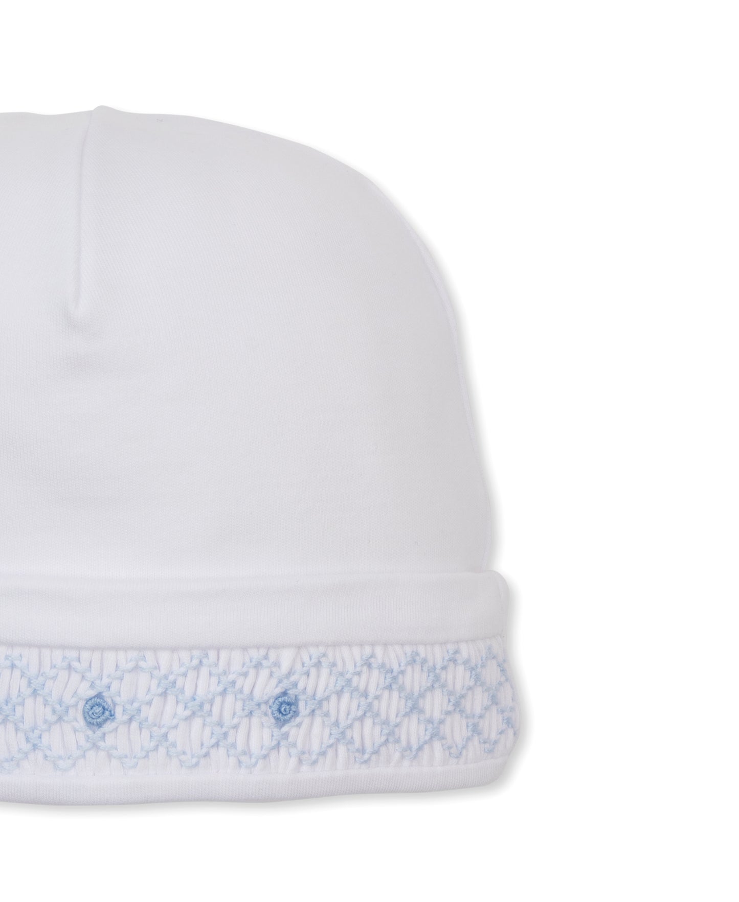 White and Blue Hat with Smocking