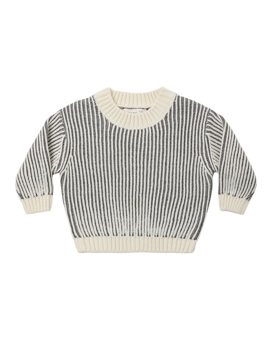 Relaxed Knit Sweater Midnight Stripe