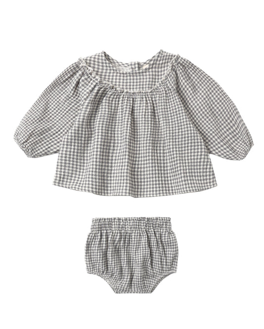 Mia Top & Bloomer Set Midnight Gingham