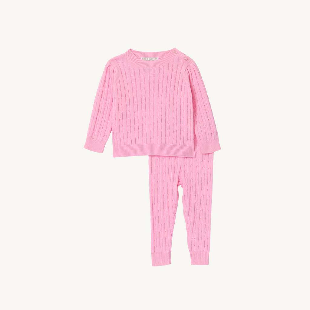 Crawford Cable Knit Set- Pier Party Pink