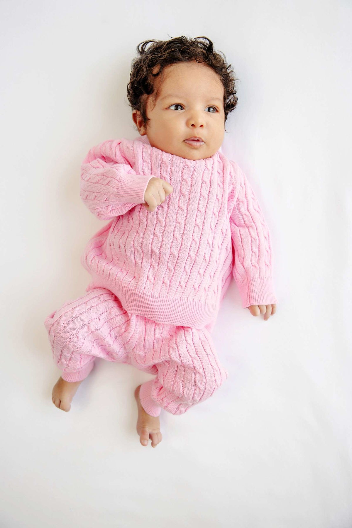 Crawford Cable Knit Set- Pier Party Pink