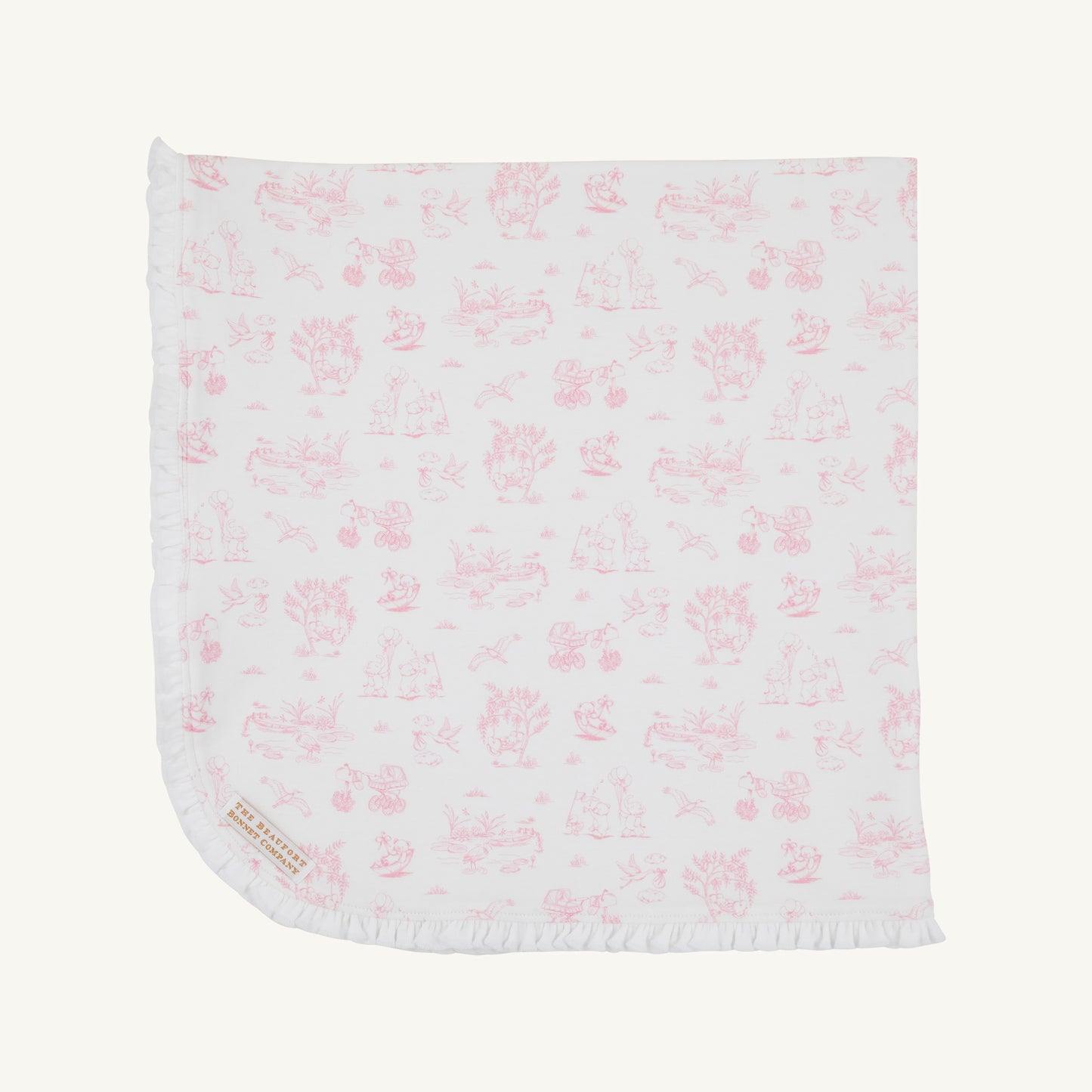Sir Propers Sweet Arrival Hamptons Hot Pink Baby Buggy Blanket