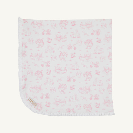 Sir Propers Sweet Arrival Hamptons Hot Pink Baby Buggy Blanket