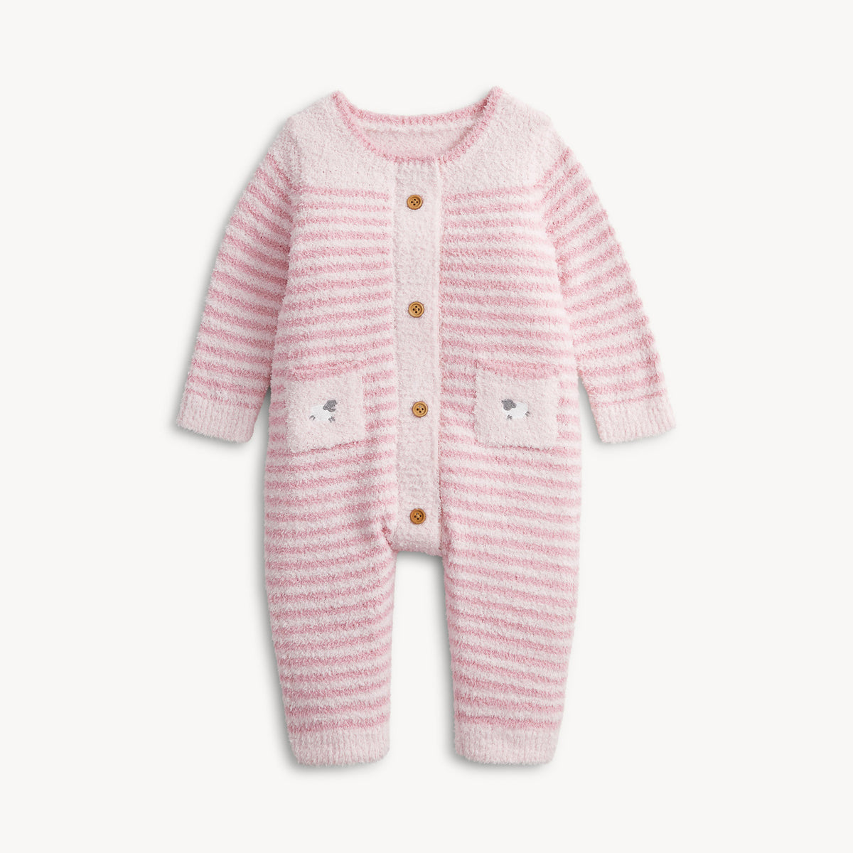Chenille Pink Sweater Romper