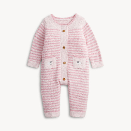 Chenille Pink Sweater Romper