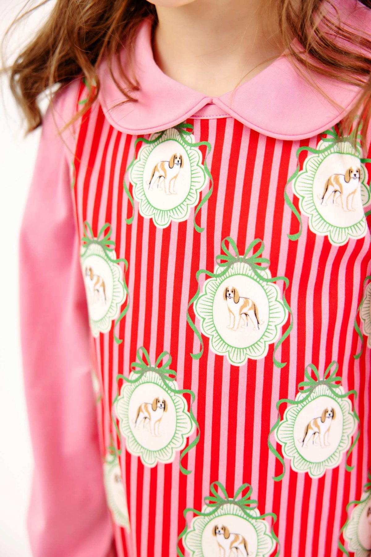 Annie Apron Dress-Distinguished Doggies/Hamptons Hot Pink