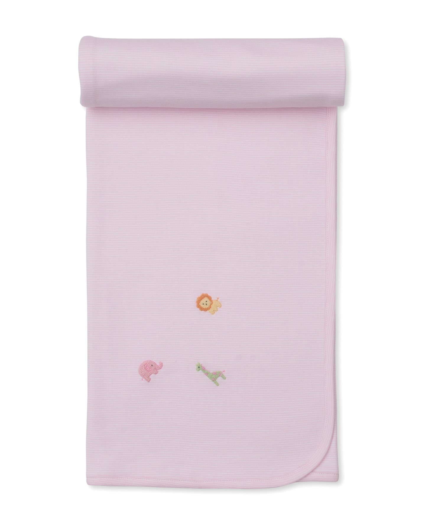 Wild Safari Hand Embroidered Blanket Pink