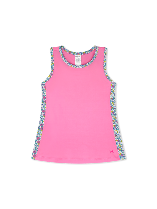 Flamingo Pink, Whimsy Wildflower Drew Tank