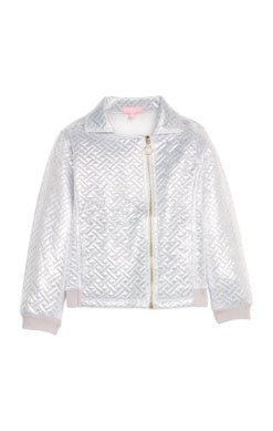 Quilted Moto Jacket - Silver