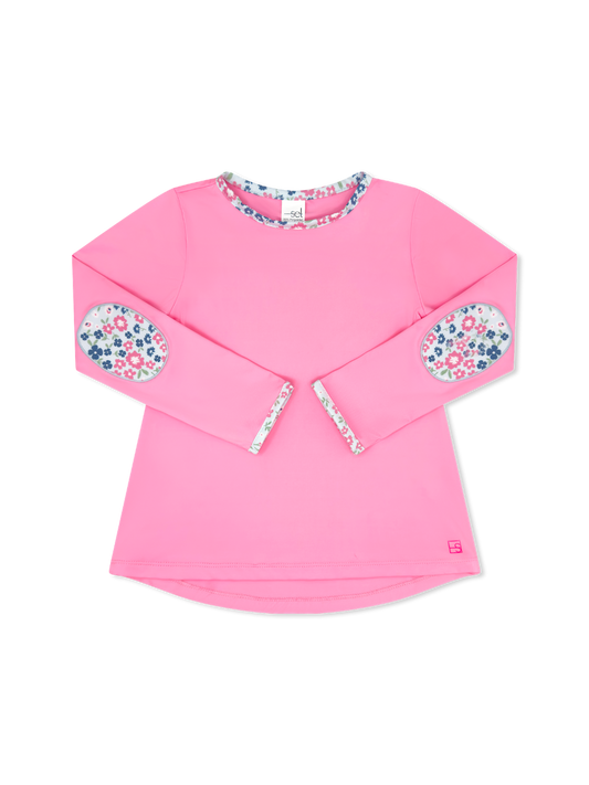 Kylie Long Sleeve Tee - Flamingo Pink, Baton Rouge Blooms