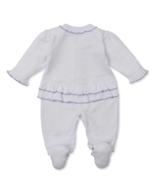 Roses and Blooms Footie with Hat- White/Lilac