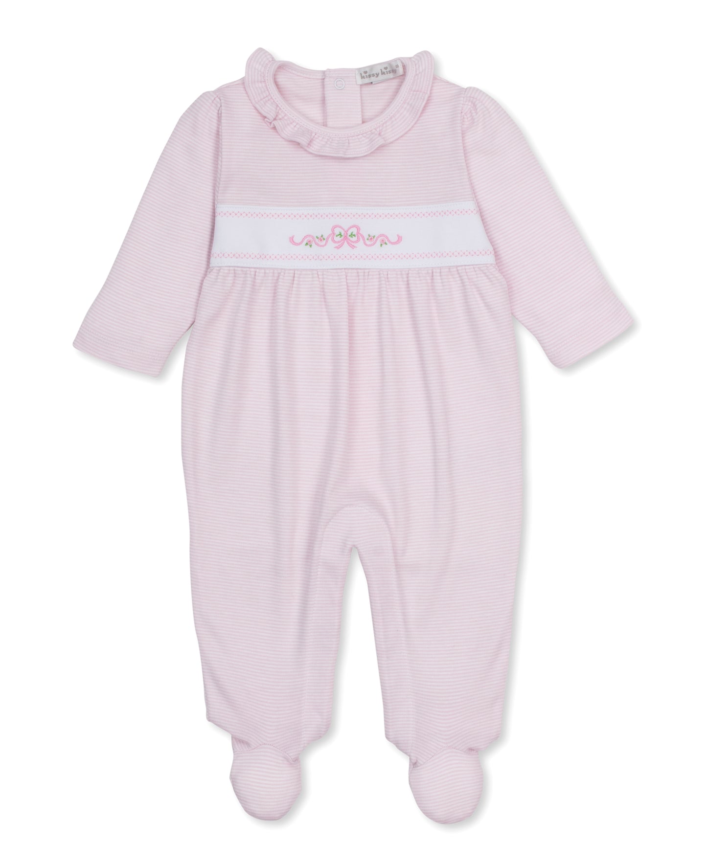 Classic Treasures Footie Pink White Stripe
