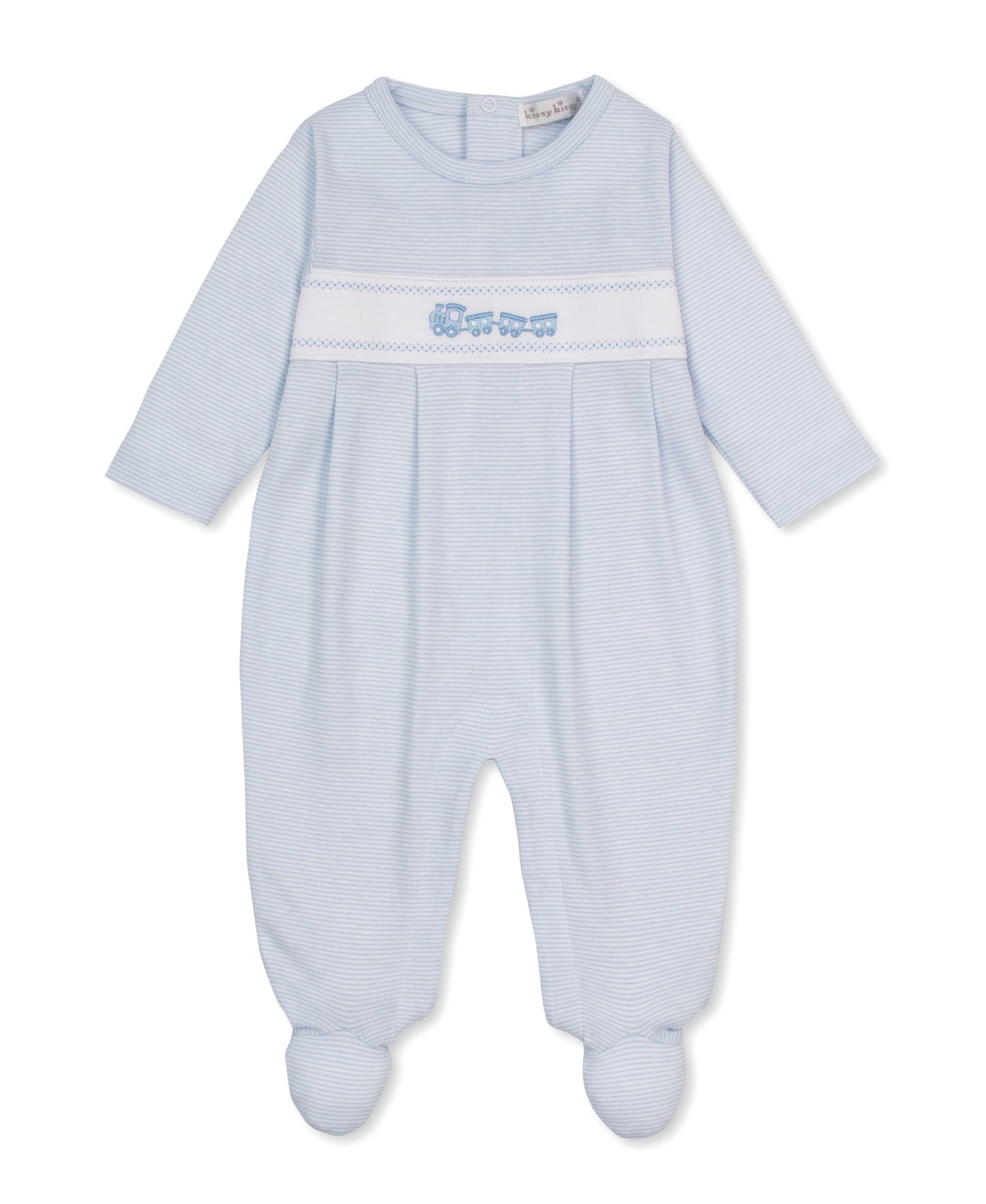 Classic Treasures Footie Blue White Stripe