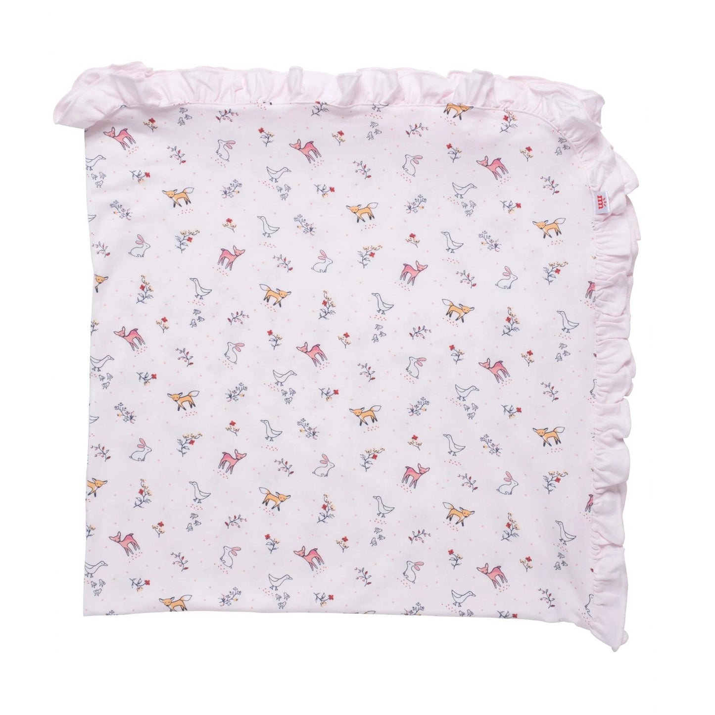 Woodsy Tale Girl Ruffle Swaddle Blanket