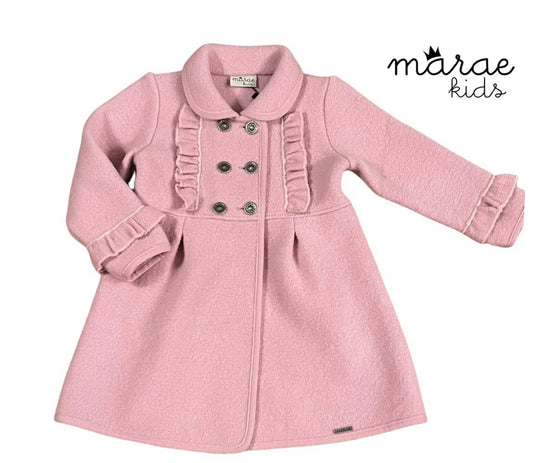 Southern Weight Light Pink Double Button with Ruffle Coat