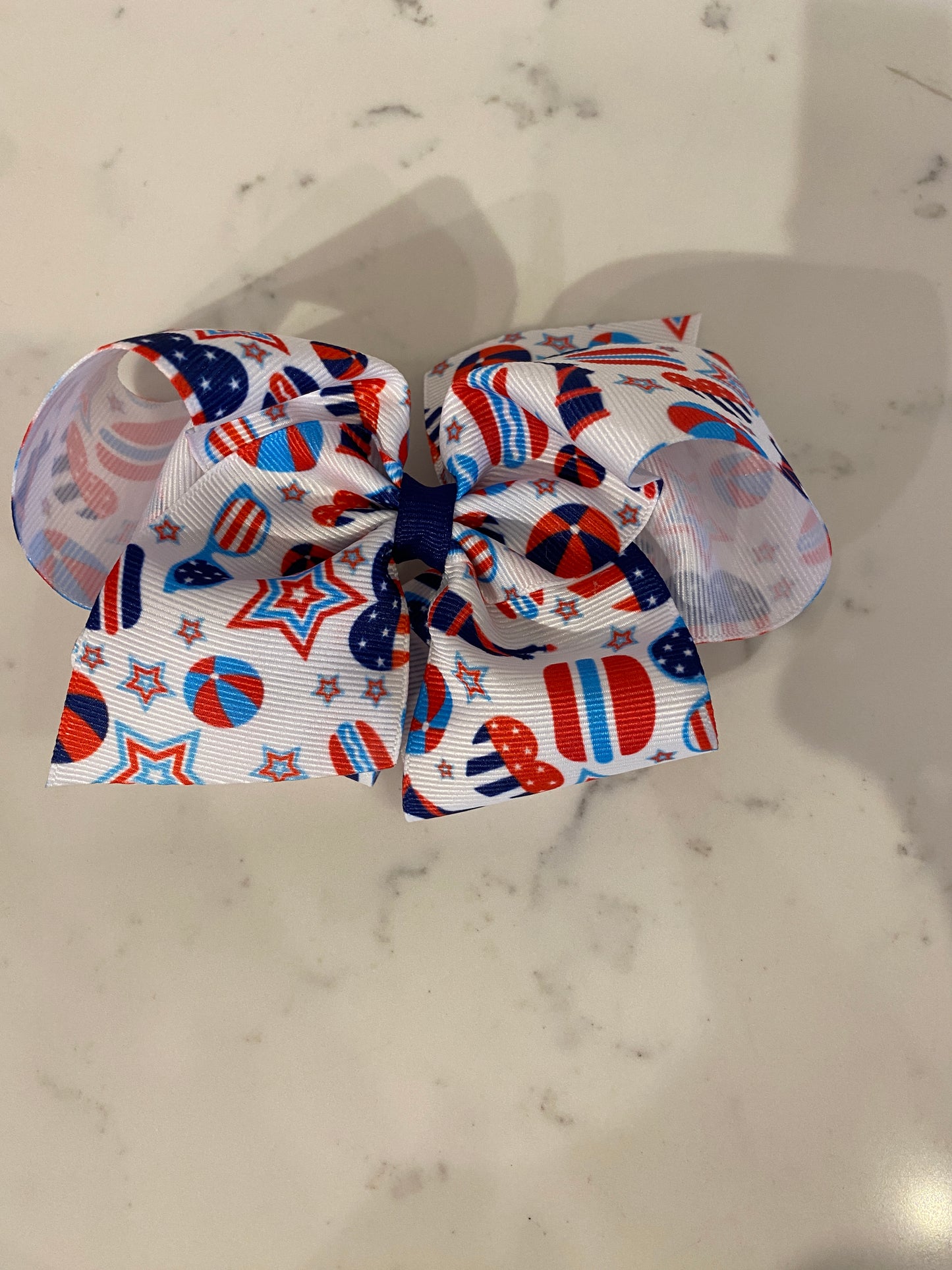 Medium Patriotic Printed Bow