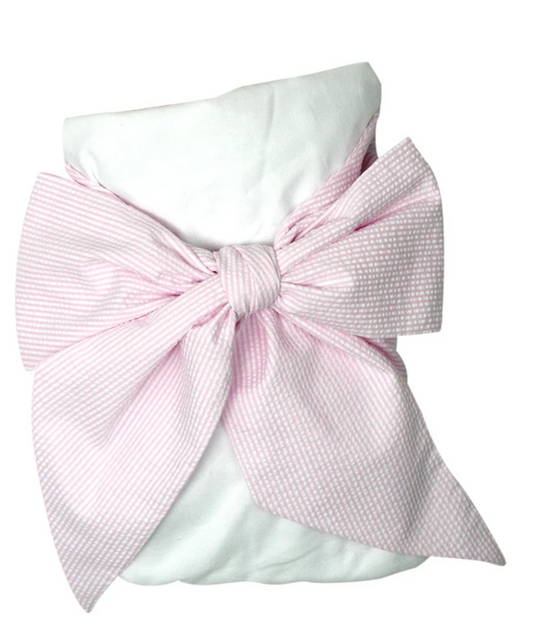 Bow Swaddle Pink Savannah Seersucker