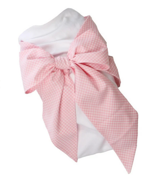 Bow Swaddle Pink Greenbriar Gingham