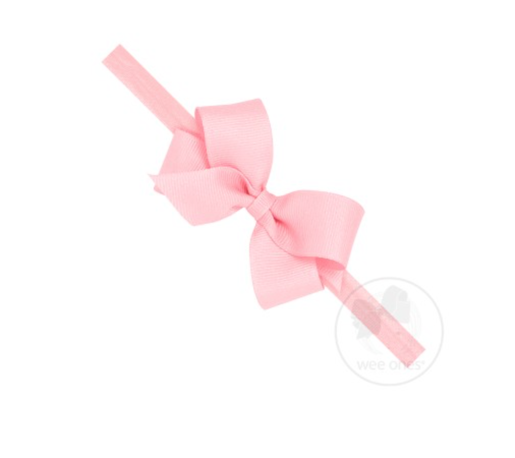 Mini Pink Bow on Baby Band