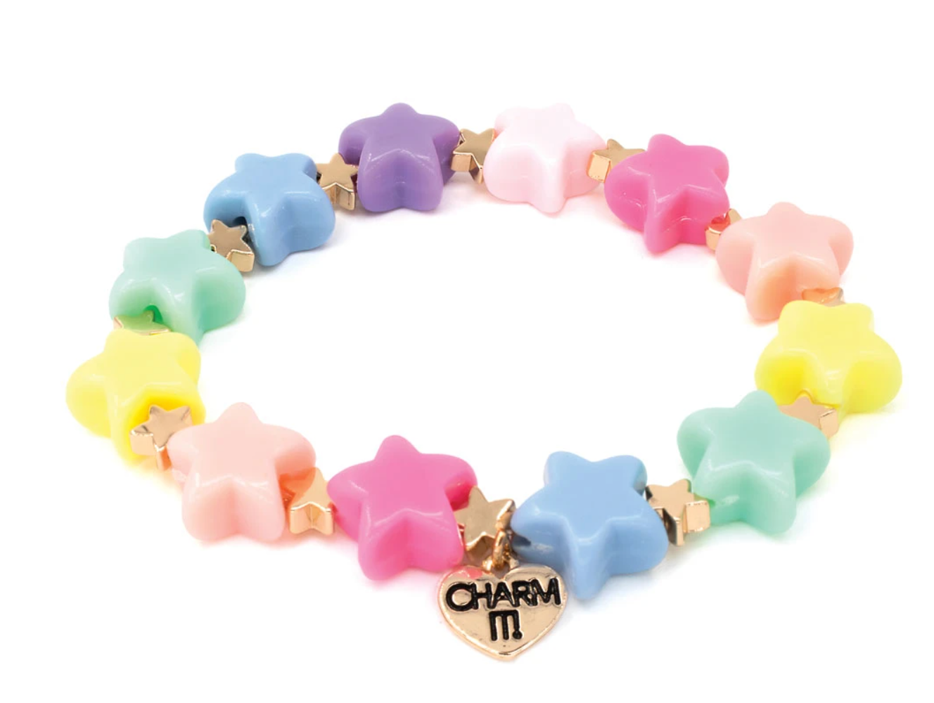 Gold Pastel Star Stretch Bracelet