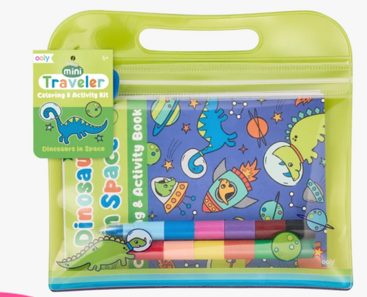 Mini Traveler Coloring and Activity Kit Dinosaurs in Space