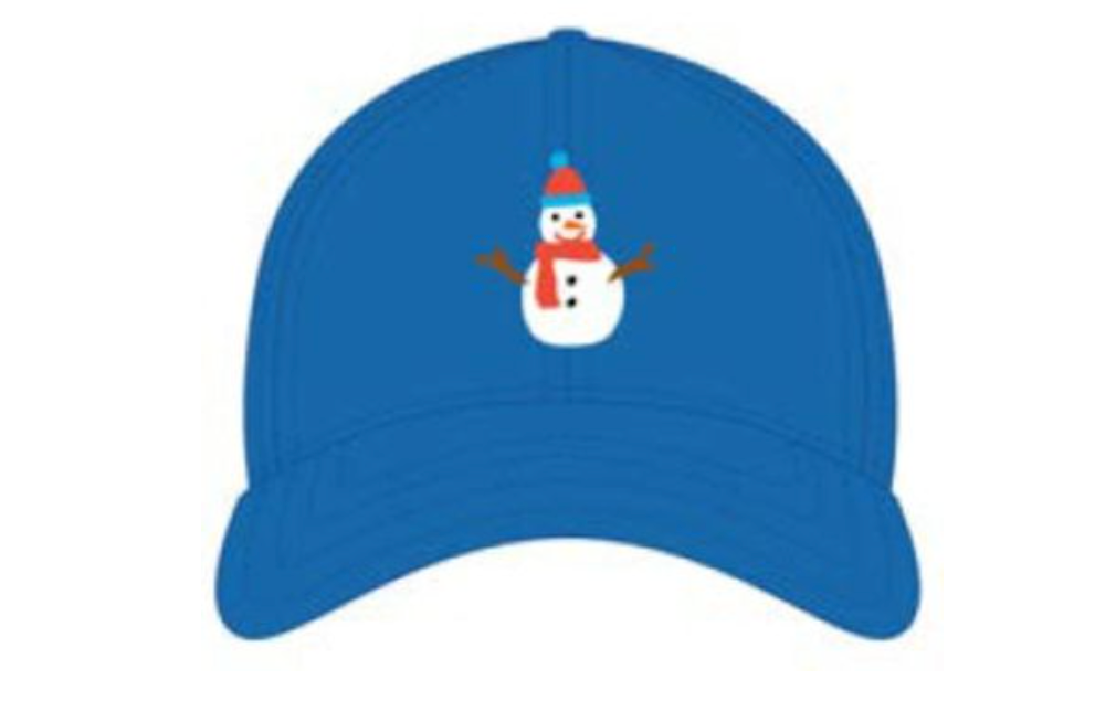 Snowman on Faded Chambray Baseball Hat