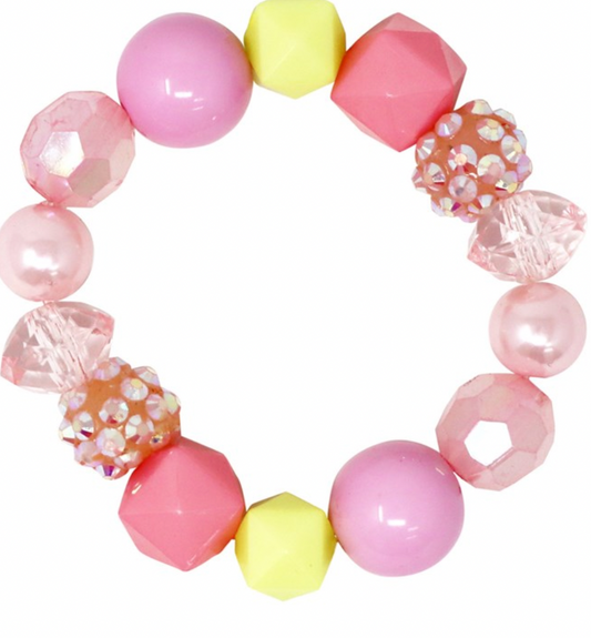 My Lovely Pink Stretch Beaded Bracelet