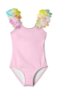 Pink Citrus Shoulder Petal Swimsuit