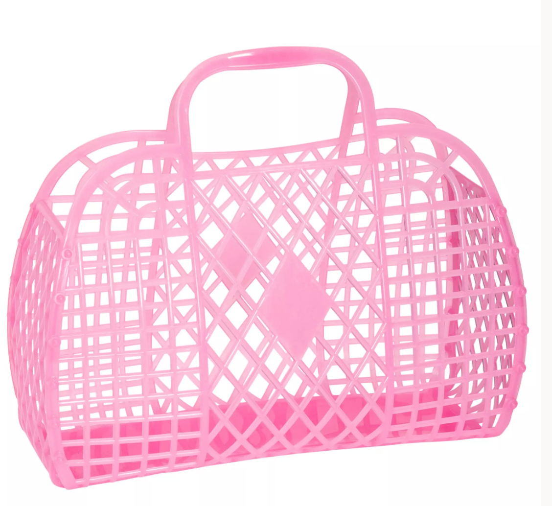 Retro Basket Large Neon Pink (Translucent)