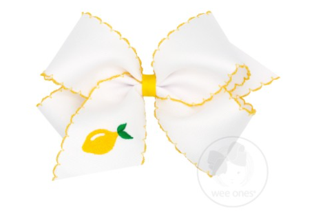 Fruit Bow Embroidered Moonstitch King