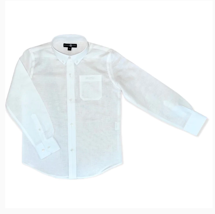 Bowen Arrow Button Down Wentworth White Linen